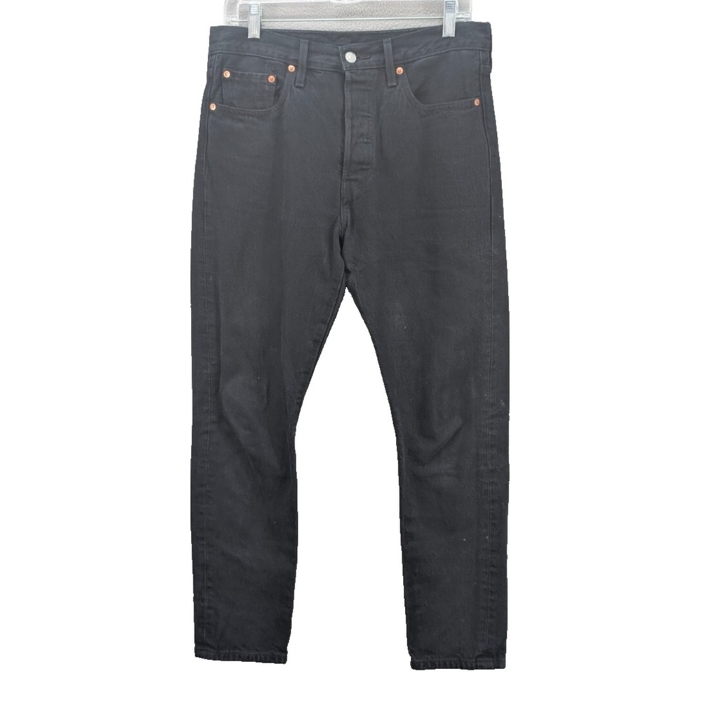 Levis 501 Men's Button Fly Jeans 29x28 Black Straight Leg Cotton Rodeo Western